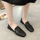 Simple Leather Shoes, Women's Versatile Flat-bottomed Work Shoes British Style Two-wear Single Shoes Soft-soled Comfortable Loafers