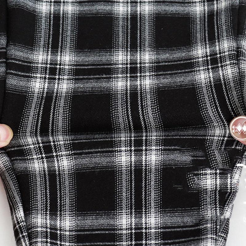 Boys Plaid Pants Spring Autumn  Plus Velvet Middle-aged Children's Loose Casual Pants Warm and Handsome Trousers