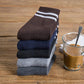 Middle Tube Socks Men's Thickened Plus Velvet Warm Terry Socks Winter Fashion Contrast Color Towel Socks Five Pairs