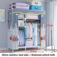 123cm Long Waterproof Clothes Rack 20mm Stainless Steel Storage Rack Cabinet Modern Coat Hanger