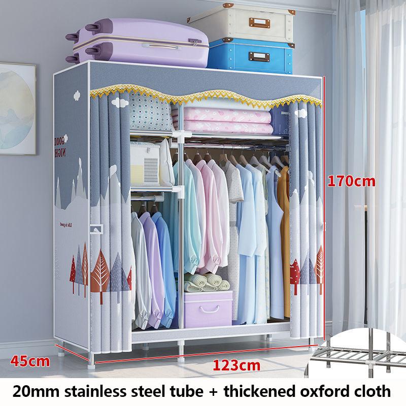 123cm Long Waterproof Clothes Rack 20mm Stainless Steel Storage Rack Cabinet Modern Coat Hanger
