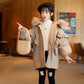 Girls' Padded Clothes Winter Plus Velvet Thickening Western Style Children's Padded Jacket Middle-aged Children's Padded Jackets Mid-length Coat