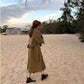 Hepburn Wind Woolen Coat Women's Mid-length Korean Double-sided Woolen Coat Plus Cotton Thick Autumn and Winter Woolen Coat