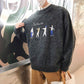 Winter Warm Men Sweater Men Fashion Print Knitted Mens Sweaters Casual Male Slim Fit Pullover