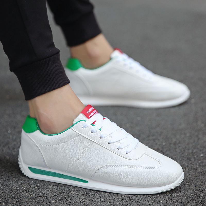 PU Leather White Shoes Korean-style Men Shoes Breathable Students Shoes Couples Sports Footwear