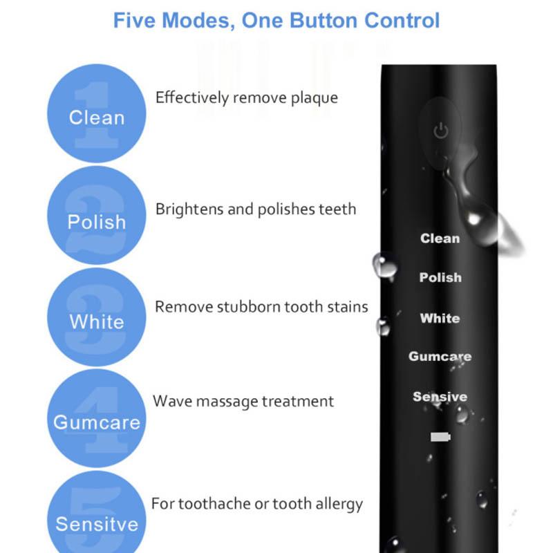 Rechargeable Electric Toothbrush Adult Soft Hair Ultrasonic Vibration To Yellow Waterproof Students and Children's Tooth Cleaning Artifact