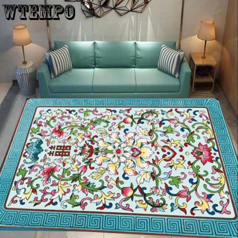 Chinese Style Living Room Carpets Rectangular Rugs Sofa Coffee Table Mat Bedroom Yoga Pad Study
