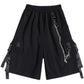 Overalls Shorts Female Summer Student Street Hip-hop Loose Punk Shorts All-match Straight High-waisted Five-point Wide-leg Pants Unisex