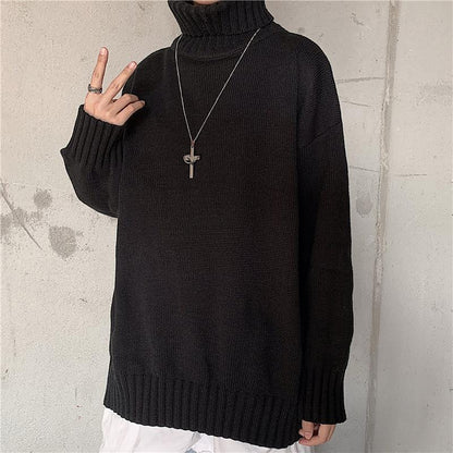 Winter Turtleneck Sweaters for Women Plus Size Loose Black High Neck Pullover Sweater Oversized Fashion Streetwear Harajuku Sweater Knitted Jumper