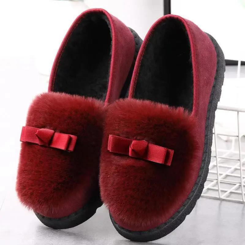Women's Autumn and Winter Plush Shoes Flat All-match Cotton Shoes Outer Wear Plus Velvet Beanie Shoes
