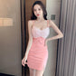 Female Sweet Light Mature Club Dress Summer Night Slim Fitting Suspender High Waist Party Dress