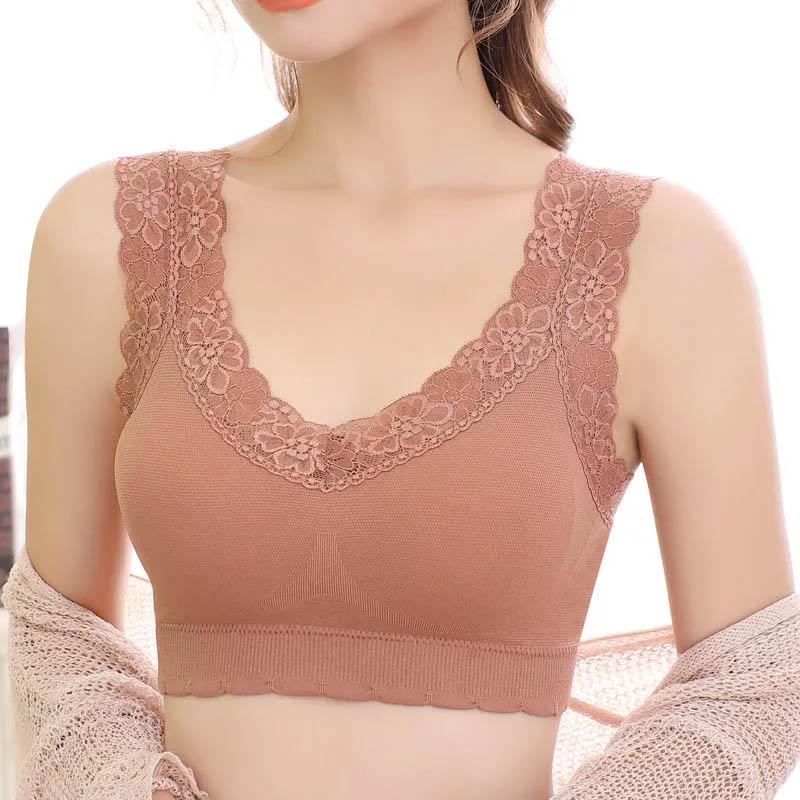 Large Size Underwear Women Gather Thin Sexy Sports Beautiful Back Comfortable Sports Bra Without Steel Ring Vest Breathable Bra