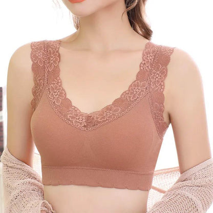 Large Size Underwear Women Gather Thin Sexy Sports Beautiful Back Comfortable Sports Bra Without Steel Ring Vest Breathable Bra