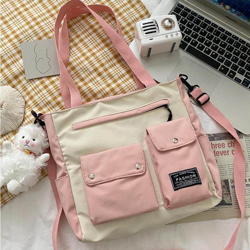Large Capacity Canvas Bags Women Travel Casual Large Daily Shoulder Tote Handbag Simple