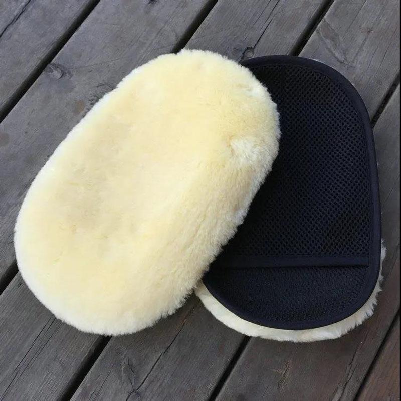 Car Wash Wool Gloves Absorbent and Thickened Special Non-shedding Pure Cotton Wipe Car Waxing Towel Microfiber Wool