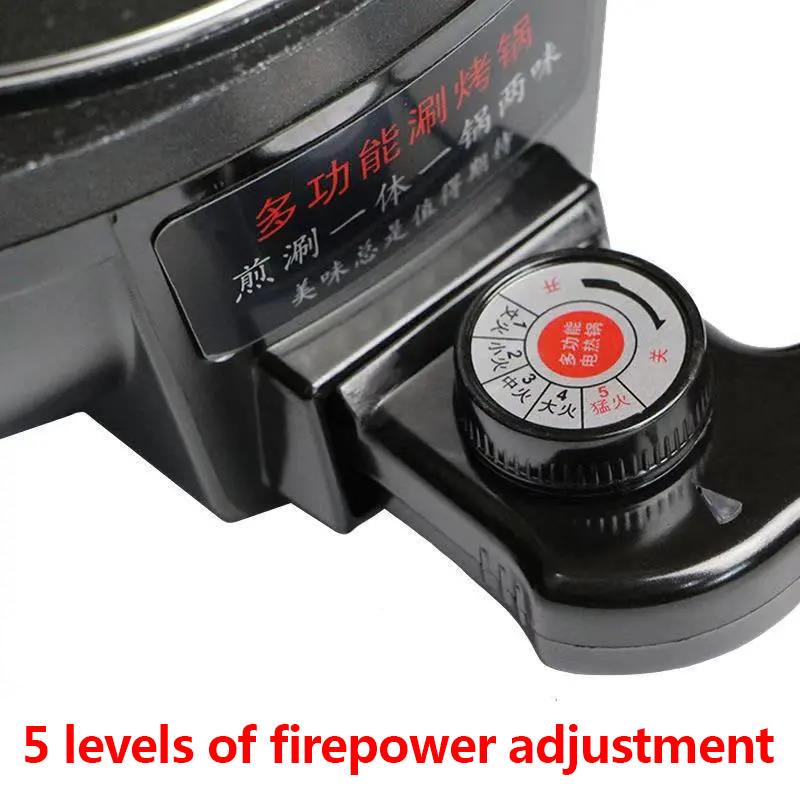 1700W Heat Pot Barbecue Machine Fried Steak Pan Multi-purpose Small Heat Pot Nonstick Pot for Family