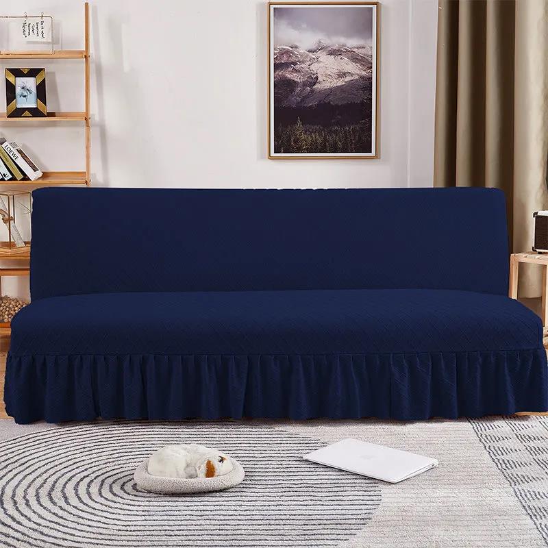 Universal All-inclusive Universal Living Room Armrestless Skirt Sofa Bed Cover Thickened Jacquard Elastic Folding Sofa Cover