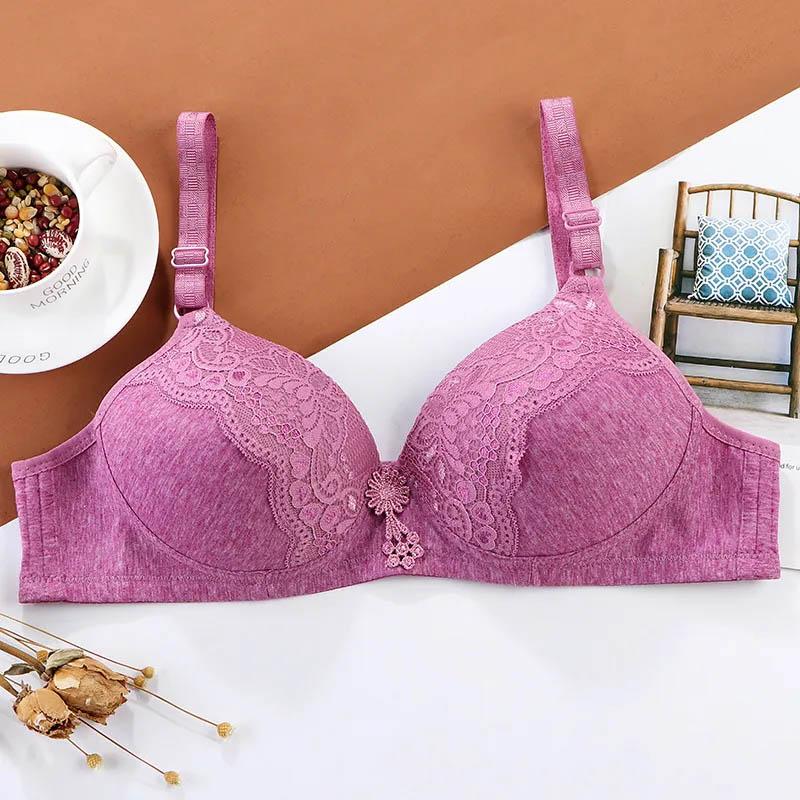 Simple Large Size No Steel Ring Thin Section Breathable Push Up Bra Comfortable Sexy Lace Adjustable Ladies Bra