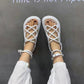 European Roman Sandals Women's Summer Leather Flat Casual All-match Beach Foot Ring Strap Sandals