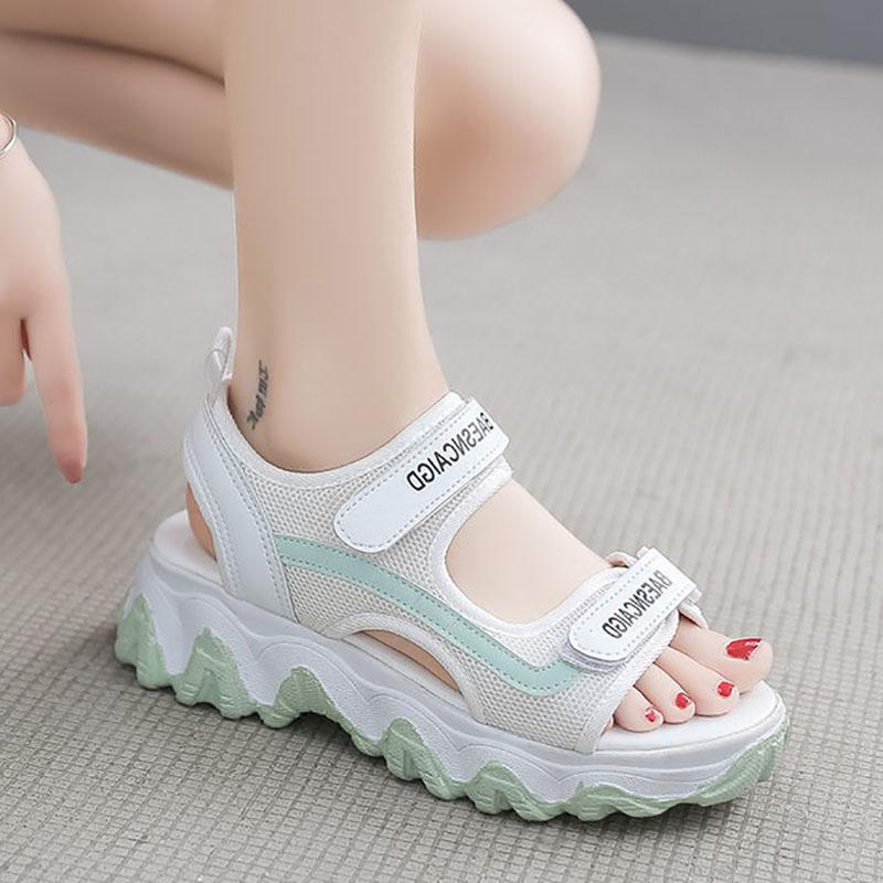 Summer Thick-soled Sports Sandals for Female Students Flat-bottomed All-match Sandals