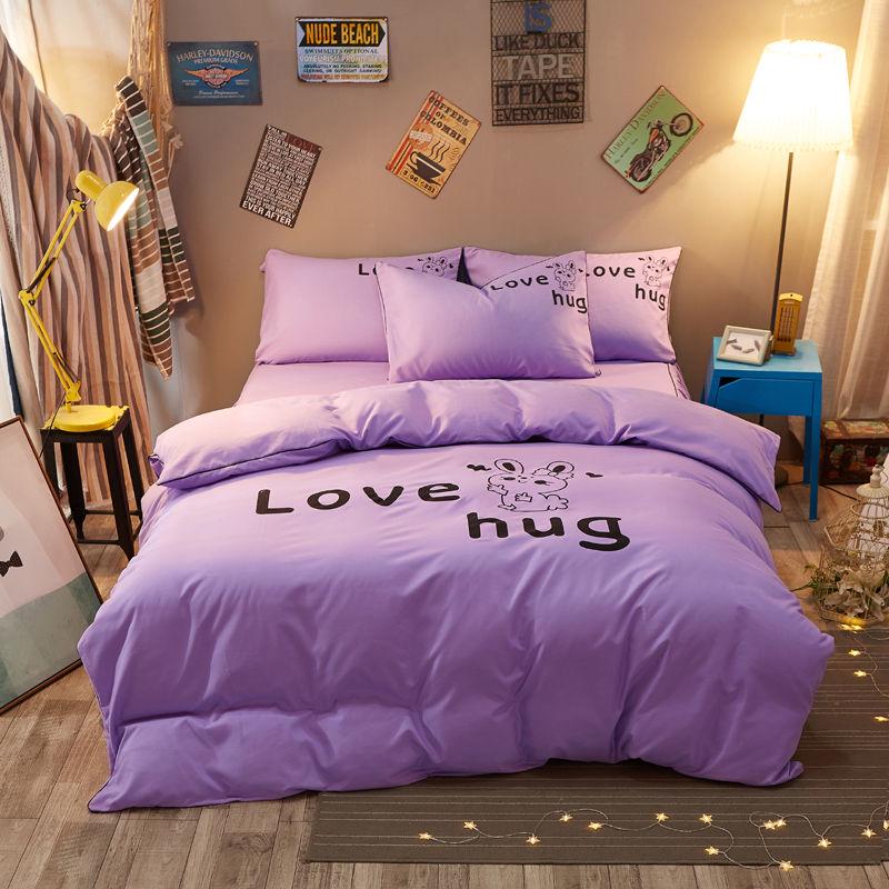 Home Texitle Bedding Sets 3/4PCS  Set Fashion Simple Bedding Bedclothes Bed Sheet Set