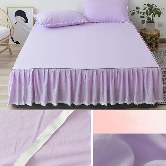 Bed Skirts Bedspreads Quilted Bed Protector Simple Solid Color Non-slip Dustproof Bed Cover Sheet