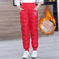 Down Pants Warm Thicken Boys Girls Winter Plus Velvet Children High Waist Trousers Ski Down Padded Pants