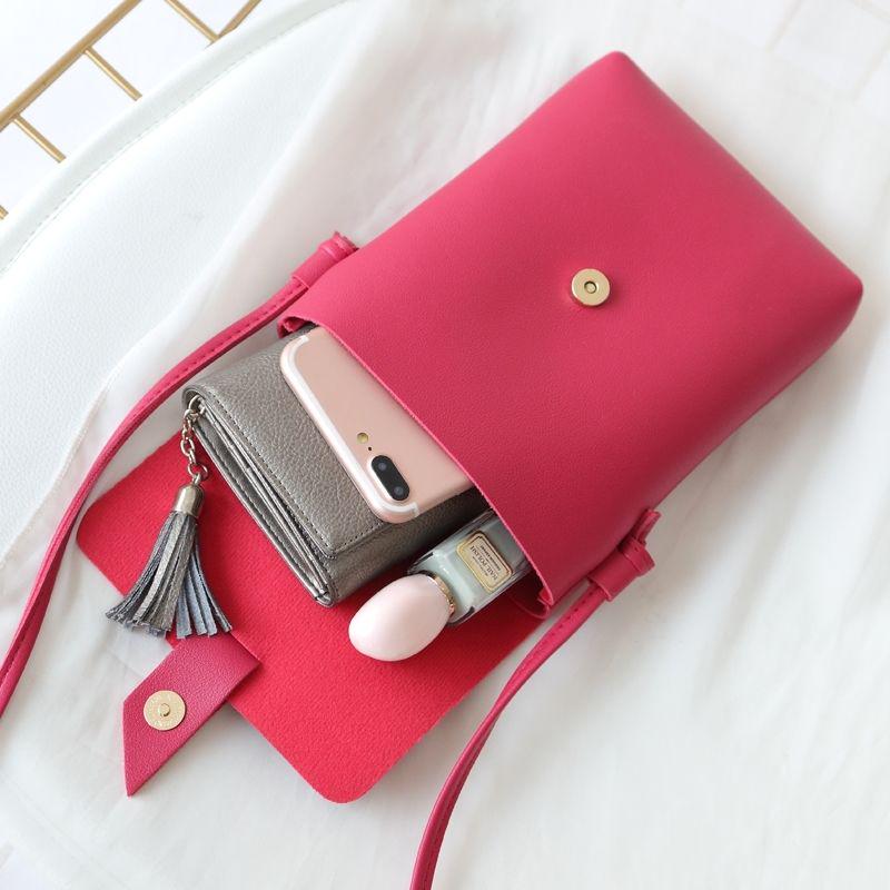 Handset Bag Girl Printing Mini-Bag Korean Edition One Shoulder Slant Bag Girl Lovable Change Wallet