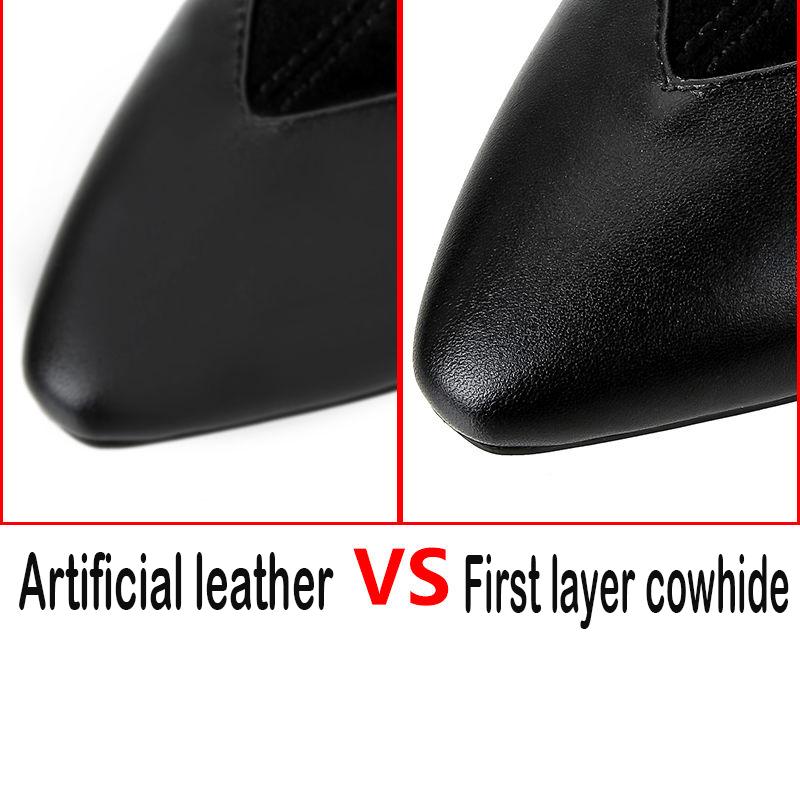 Pair of Women Shoes Leather Pointed Toe Martin Boots Zip Low Heel Cowboy Tied Flat Casual Shoes