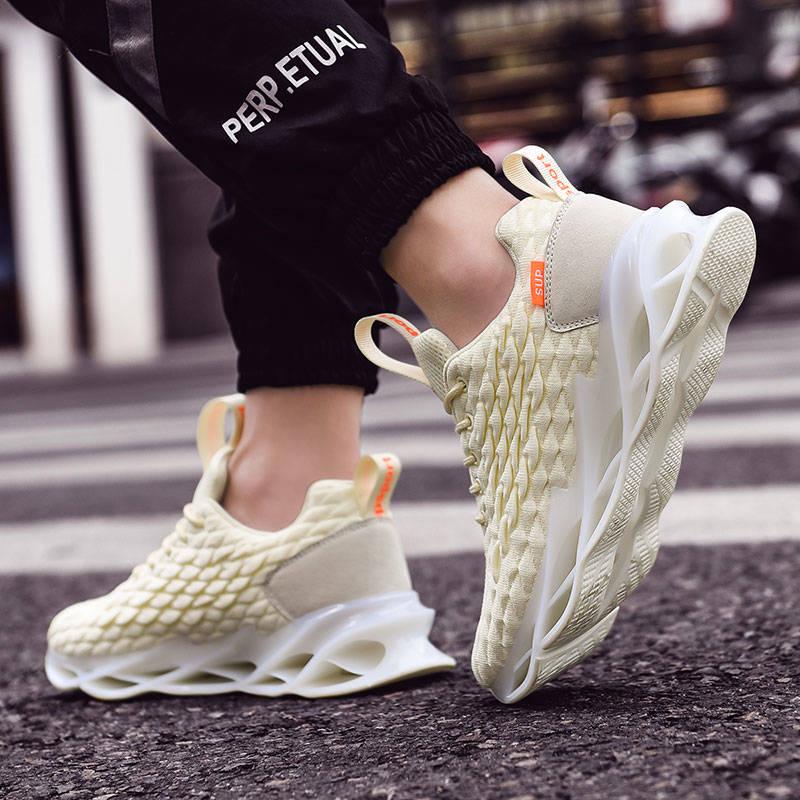Blade men's tide shoes wild White sport small solid color shoes Running summer men's mesh shoes