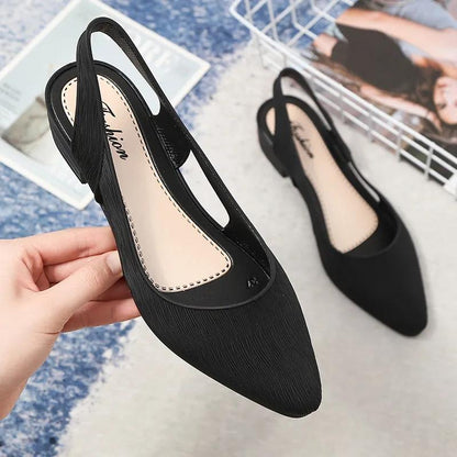 Sandals Women's Summer Outdoor Ladies Style Korean Style Single Shoes Solid Color Casual Shoes Shallow Shoes