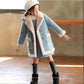 Girls' Winter Coats Big Children's Fur Girls Western Style Coats Mink Fleece Tops Woolen and Velvet Thick Solid Color Cotton Jackets