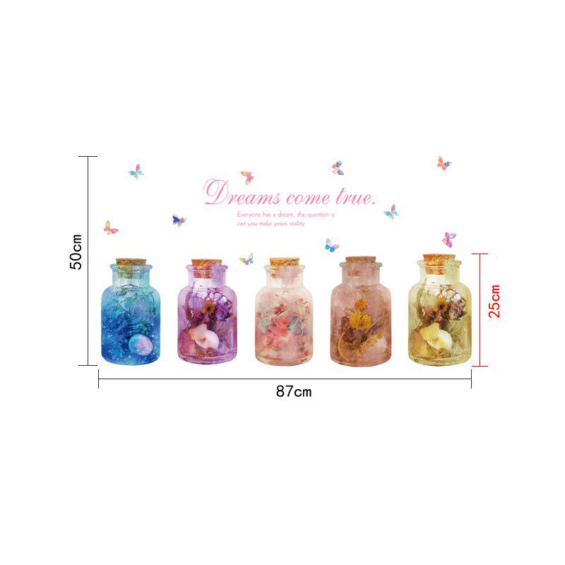 [sticker ]Dream Flower Glass Bottle Wall Stickers Home Decor Living Room Bedroom Balcony Cabinet Do