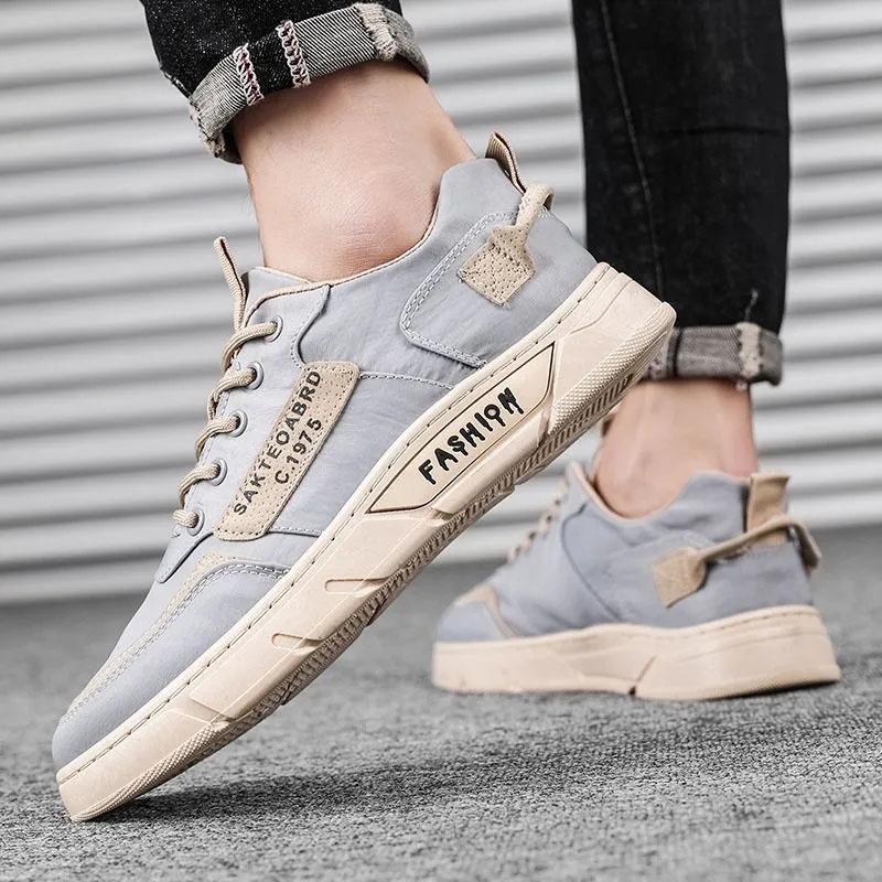 Spring breathable men's low top shoes skateboard plate shoes canvas shoes all-match sports casual shoes