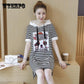 Brand Striped DressFashionWomen's Short Sleeve Striped Casual Dress Women's Spring and Summer