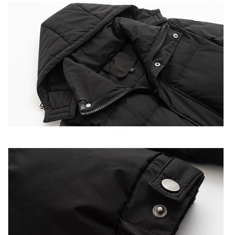 Black Down Padded Jacket Women's Winter Couples Thickened Long Padded Jacket Long From Knee To Ankle