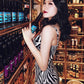 Four Seasons Dress Bottoming Zebra Pattern One-piece Short Skirt Female Slim Sexy Bag Hip Sling Was Thin Waist Skirt Female