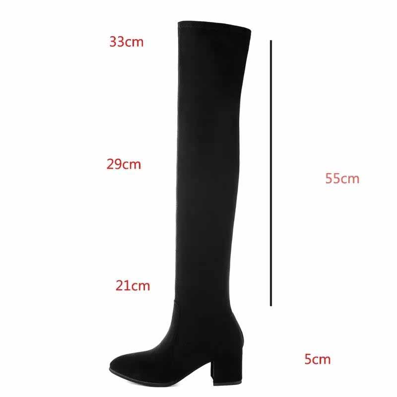 Over-the-knee Boots Women's Autumn and Winter High-heeled 5cm Stovepipe Boots Long Tube Women's Boots All-match Boots