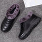 Winter Warm Women's Cotton-padded Shoes PU Waterproof Snow Boots Non-slip Plus Velvet Thickened Flat Work Shoes