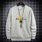 Men's Cotton Sweater Plus Velvet Long-sleeved Sweatshirts Loose Large Size Casual Round Neck Pullover Bottoming Top