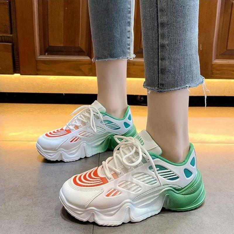 Harajuku Style Spring  Summer All-match Candy Color Increased Thick-soled Korean Casual Fashion Sneakers