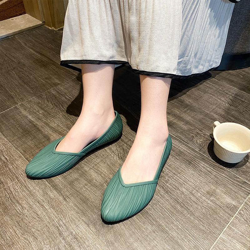Low-top Waterproof Shoes Rain Boots Female Summer Work Rubber Shoes Fashion Shoes Non-slip Shallow Mouth Toe Sandals