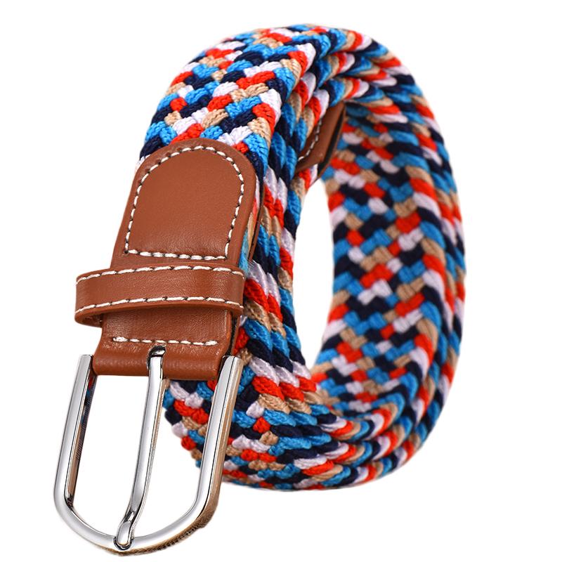 Men and Women Elastic Casual Student Belt Fashion Wild Woven Canvas Buckle Stretch