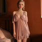 4XL Ladies Sexy Nightdress Mesh Lace Pajamas Dresses Plus Size Sling Strap Off Shoulder V Neck Nightdress Casual Sexy Homewear