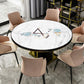 Pvc Round Coffee Table Mat Plastic Tablecloth Nordic Marble Pattern Round Table Tablecloth Waterproof and Anti-scalding Soft Glass Table Mat