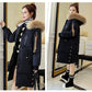 Women's Mid-length Down Jacket Thickened Large Fur Collar Loose New Women's Down Jacket Long