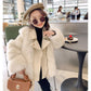 Girls Winter Faux Fur Coat Korean Style Warm and Windproof Jacket