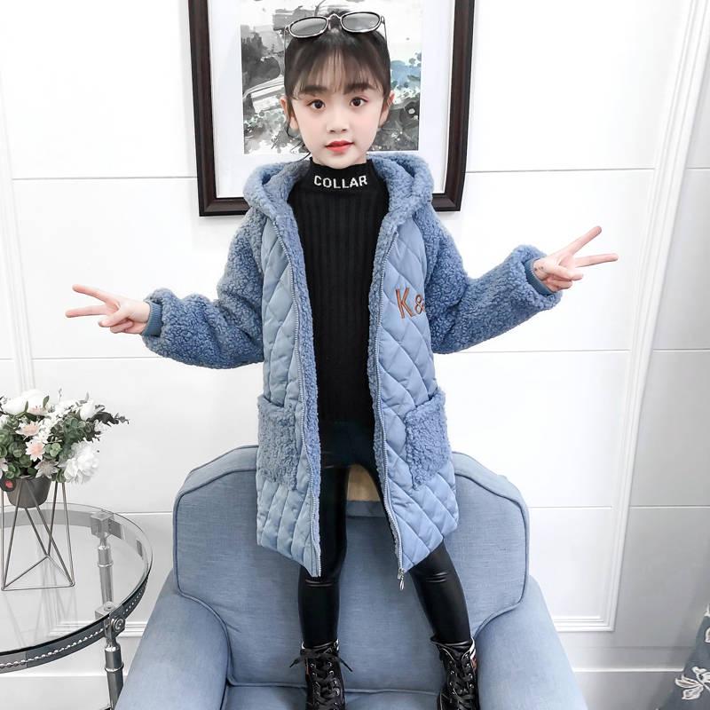 Fashion Children Winter Jacket Russia Winter Fur Fleece Jacket for Girls Kids Cotton Outerwears