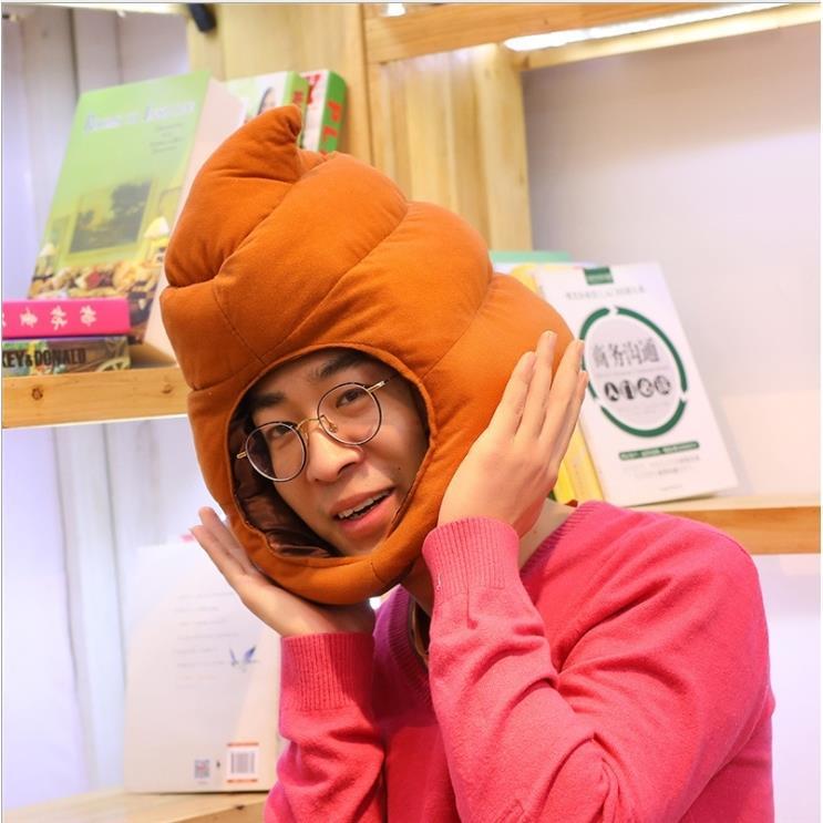 Funny Poop Plush Headgear Cute Kids Warm Big Hat Lovely Soft Plush Gifts