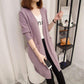 Winter Knit Sweater Cardigan Women's Mid-length Sweater Coat Thick Korean Version Loose Outer Gray